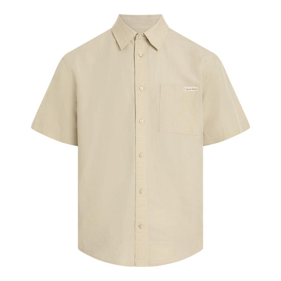 Calvin Klein Ανδρικό πουκάμισο Linen Cotton Short Sleeve Shirt